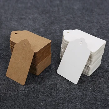 30pcs 4x7cm קראפט נייר לתלות קטגוריה ריק תוויות בעבודת יד מתנה קופסת אריזה DIY-שרשרת מחיר לתלות קטגוריה תכשיטים ואביזרים