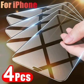 4PCS זכוכית מחוסמת לאייפון 13 12 11 pro מקס 8 7 6 5 פלוס מגן מסך ב-iphone 12 11 13 mini X XR Xs מקס SE 2020 זכוכית