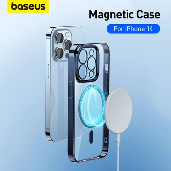 Baseus מגנטי מקרה עבור iPhone 14 Pro מקס 2022 הטלפון החדש כיסוי עבור iPhone 14 פלוס טלפון במקרה שקוף מגנט הכיסוי האחורי.