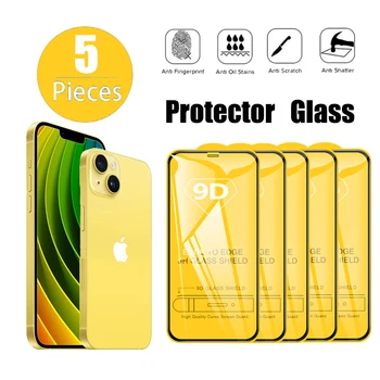 5PCS קשיות 9H זכוכית מחוסמת עבור iPhone14 13 12 11 Pro מקס מגן מסך לאייפון X XR XS מקס 7 8 פלוס סרט