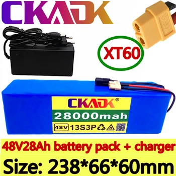 2023 חדש CKADK סוללה 48V 13s3p 28Ah סוללה 1000W סוללה מתח גבוה Ebike אופניים חשמליים BMS עם xt60 plug +מטען
