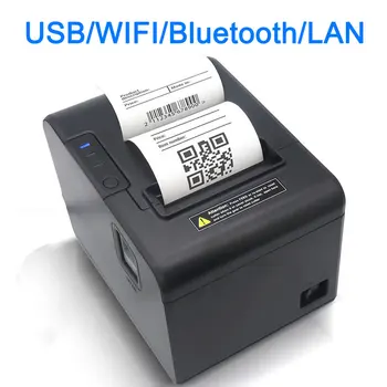 HOLYHAH 80mm תרמי קבלת מדפסת אוטומטי קאטר מטבח המסעדה POS מדפסת USB, LAN Bluetooth WIFI