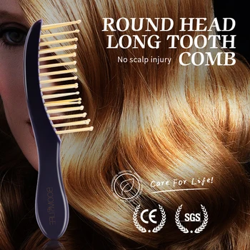 אנטי-סטטי עץ מסרק רחב שיניים שיער מסרקים לעיצוב Detangling מברשת שיער לנשים הראש נקודת דיקור סיני עיסוי מברשת