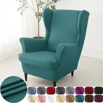 צבע מוצק אגף הכסא כיסוי למתוח יותר זול ספנדקס כורסה מכסה החלקה רחיץ ספה הכיסויים עם כרית מושב מכסה