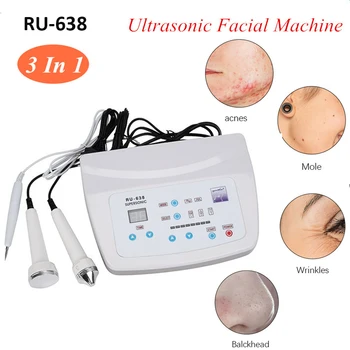 3 ב 1-קולי-הפנים המכונה RU-638 מקום קעקוע נמש להסרת הסרת העור אנטי אייג ' ינג יופי לעיסוי עור הפנים טיפול ספא