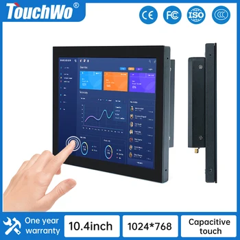 TouchWo Industrail 10.4 אינץ 10 נקודות מוטבע צג מסך מגע עם קיר רכוב תעשייתי אנדרואיד כל אחד מחשב
