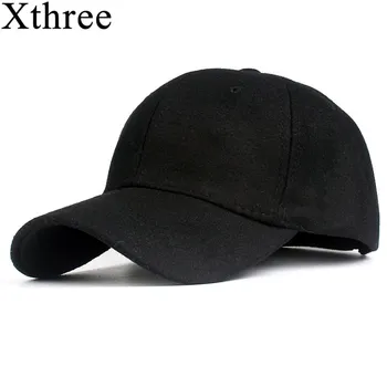 Xthree מוצק של גברים צמר כובע בייסבול חורף כובע חם עצם כובע Snapback Gorras מצויד כובעים לנשים