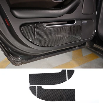 עבור אאודי A8 D3 2004 - 2012 המכונית הדלת האחורית אנטי-בעיטה לוח מדבקה רך סיבי פחמן הפנים אביזרים