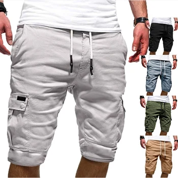 גברים של מכנסיים קצרים ירוק המכנסיים בקיץ Bermudas זכר מתלה כיסים אצן מכנסיים קצרים מזדמנים עובד צבא טקטי Bermudas 2023