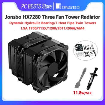 Jonsbo HX7280 CPU מגדל רדיאטור קירור אויר. מגדל שולחן העבודה של המחשב 7 חום צינור קירור אילם LGA 1700 115X 1200 2011 2066 AM4