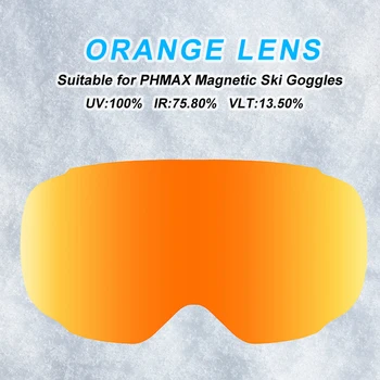 PHMAX מגנטי משקפי סקי במהירות החלפת עדשות אנטי פוג UV400 ראיית לילה צהוב עדשה מספר צבעים משקפי משקפיים עדשות.