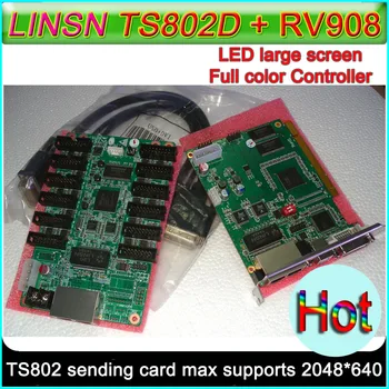 LINSN מלא צבע LED מערכת שליטה,TS802D שליחת כרטיס + RV908 קבלת כרטיס,P5/P6/P10 /P16/P20 תצוגת LED בקר