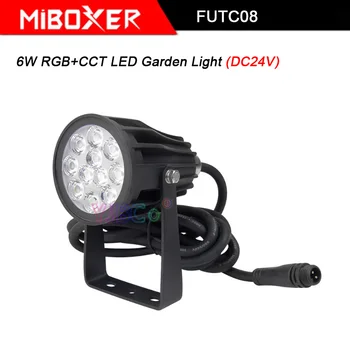 FUTC08 Miboxer DC 24V 6W RGB+CCT LED גן אור IP66 עמיד למים דשא מנורת תאורה חיצונית 2.4 G RF מרחוק / שליטה קולית