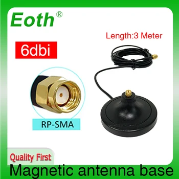 Eoth אנטנת WiFi הרחבה RP-SMA זכר הרבה נקבה אנטנה עם RG174 3M כבל מגנטי בסיס נתב אלחוטי כרטיס רשת