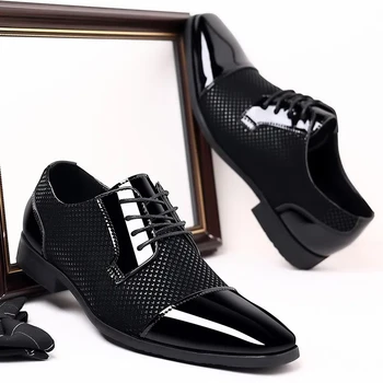 לגברים נעלי שמלה גודל גדול 46 47 מעור רשמי נעליים זכר עסקים סגנון בוהן מרובע של גברים שמלות נעליים