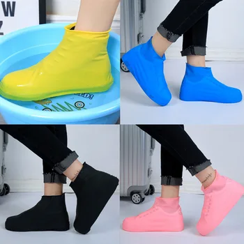 2022New גשם מגפיים עמיד למים נעל כיסוי סיליקון מתאים לשני המינים חיצוני עמיד למים החלקה החלקה ללבוש עמיד לשימוש חוזר כיסוי נעליים