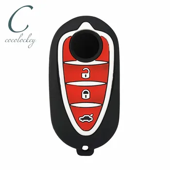 Cocolockey סיליקון מפתח המכונית כיסוי Fob עבור אלפא רומיאו 4C מיטו ג ' ולייטה מיתוס 159 GTO GTA 3 כפתורים הפוך המרוחק המפתחות בתיק