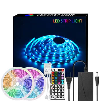 אור LED RGB5050 44-key 5/10m צבעוני אור הרצועה להגדיר Bluetooth שליטה DC 12V עמיד למים רצועת LED עבור הסלון קישוט
