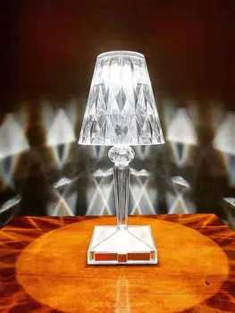2021 האחרון זכוכית, מנורת שולחן 26*12cm ייחודי קריסטל מנורת אמנות מנורת שולחן חתונה קישוט חדר חג המולד קישוט הבית.