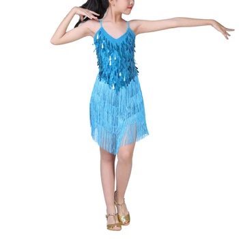 ריקודים לטיניים שמלת פאייטים תלבושות, טנגו, רומבה Camis השמלה רצועה V-צוואר סלוניים ג ' אז ביצועי Dancewear תחרות תחפושות