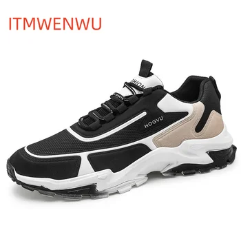 ITMWENWU חדש של גברים קיץ נעלי ספורט מעופף סריגה אופנה נעלי גרסה קוריאנית מזדמנים לנשימה נעלי ריצה החבילה