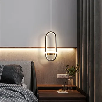 LED מודרנית זהב תליון אור תליית מנורה על המיטה בחדר השינה חי בחדר האוכל במרפסת מטבח קישוט הבית תאורה פנימית